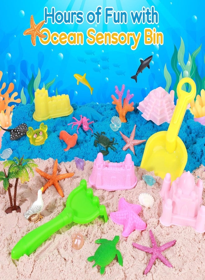 Mikiwon Ocean Sensory Bin, Sandbox Play Sand Art Kit with 3.3lbs Play Sand, Sea Animal Toys Molds, Sensory Play for Girls Boys Age 3 4 5 6 7 8, Beach Toys for Kids Xmas Birthday Gifts - Image 5